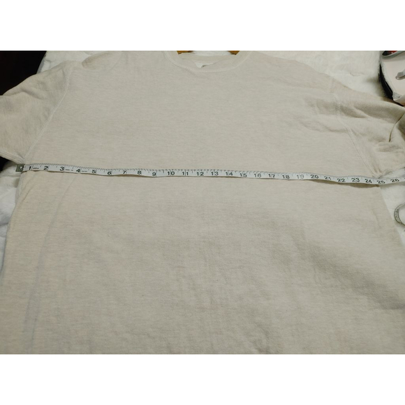 Men's Vintage 80s-90s L.L.Bean Long Sleeve Base layer Wool Tee XXL Beige - Picture 5 of 8